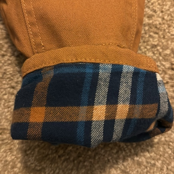 Carhartt blue plaid fleece lined bibs - Picture 3 of 3